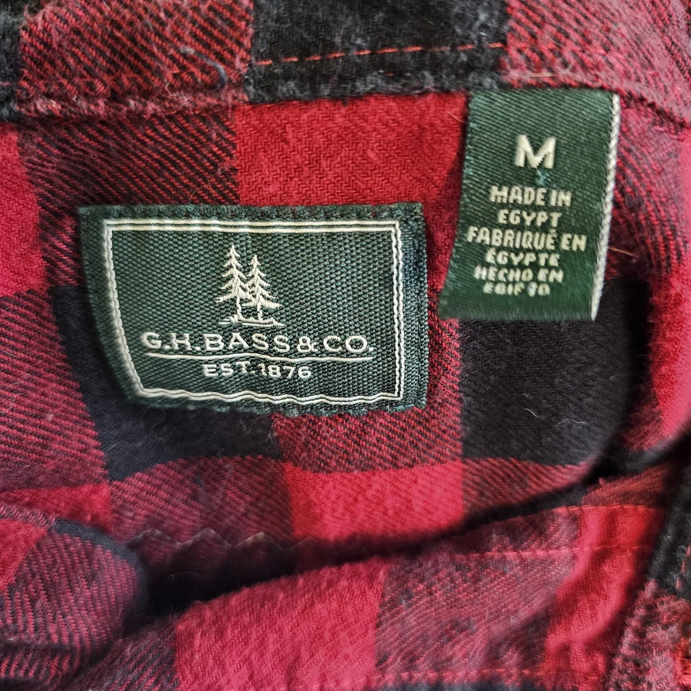 G.H. Bass & Co. Red and Black Plaid Button Down Shirt - Picture 3 of 3